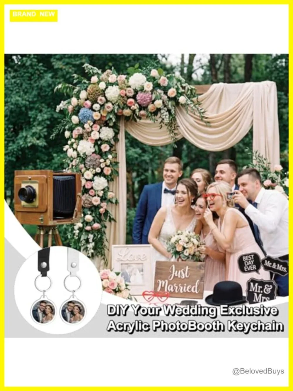 PU Leather Acrylic Photo Keychain DIY Double-Sided Reversible
